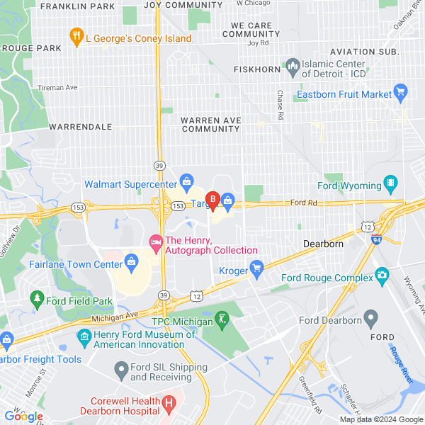 SHAHRAZAD RESTAURANT location map: 16351 FORD RD, DEARBORN, MI
