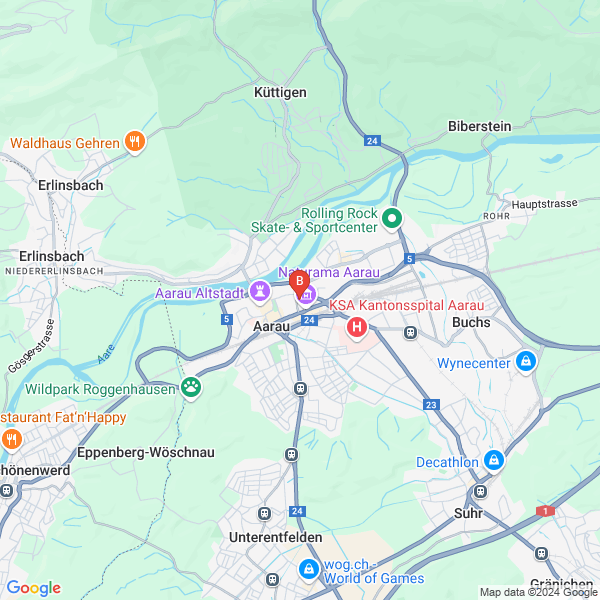 Fahrschule Aarau SULI | Auto Fahrstunden & VKU location map: Feerstrasse, Aarau, Aargau